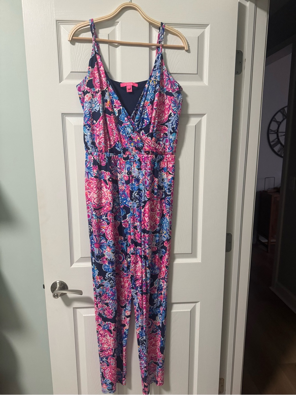 Lilly Pulitzer High Tide Navy Turtle Amazement Jumpsuit Size Medium